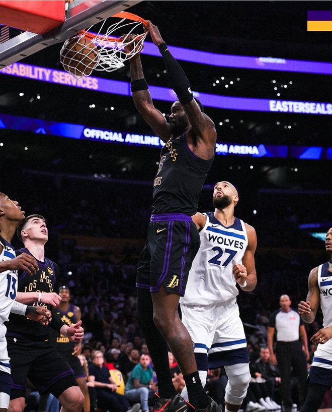 湖人击败森林狼！詹姆斯缺席防守大爆发 数据对